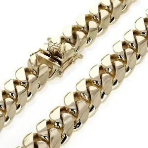 10k Yellow Gold Heavy Miami Cuban Chain Bracelet 7.5" 15mm 107 grams