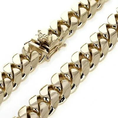 10k Yellow Gold Heavy Miami Cuban Chain Bracelet 7.5" 15mm 107 grams