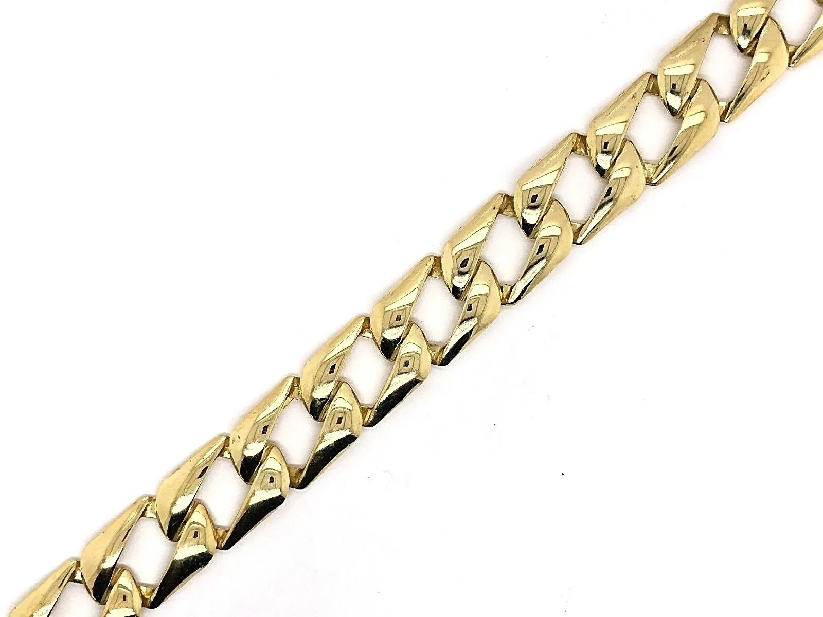 10k Yellow Gold Solid Cuban Link Chain Bracelet Light Weight 9.25" 13mm 24 grams