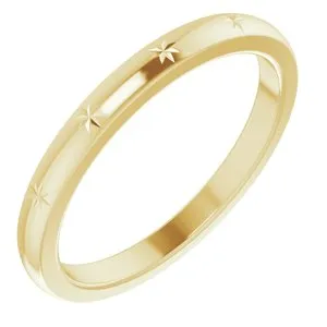 10K Yellow Stackable Starburst Ring Size 19.5