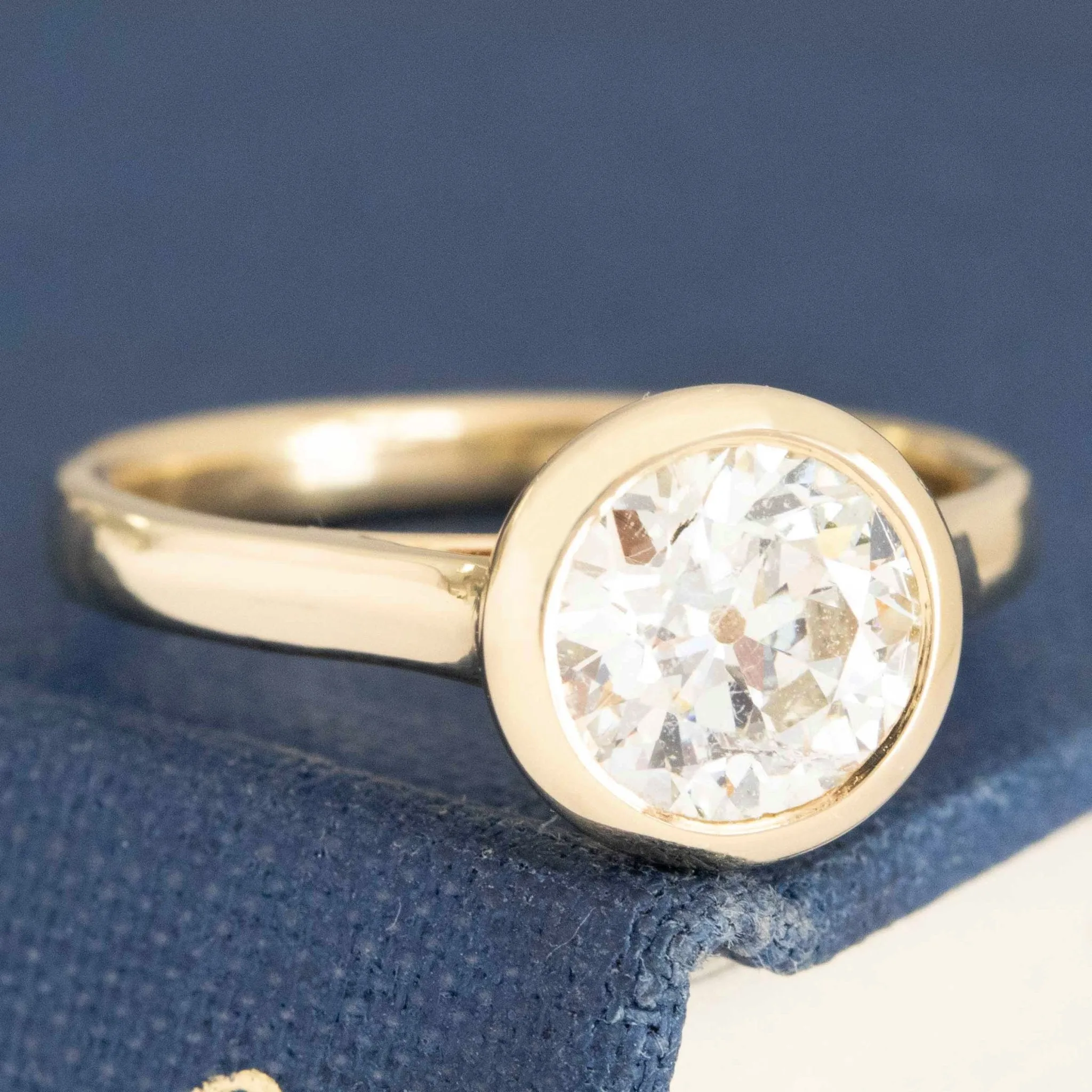 1.26ct Old European Cut Diamond Bezel Solitaire