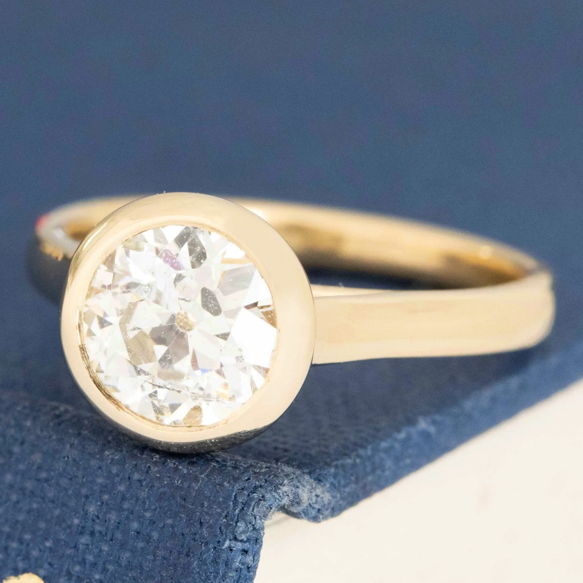 1.26ct Old European Cut Diamond Bezel Solitaire