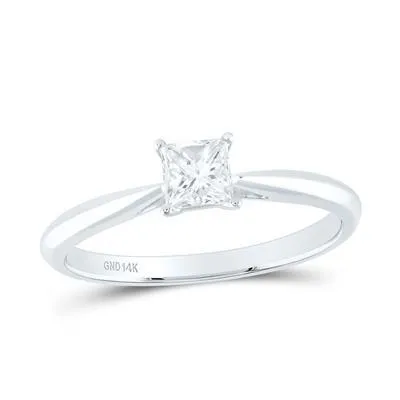 14K 0.50ct Diamond Solitaire Princess-Ring
