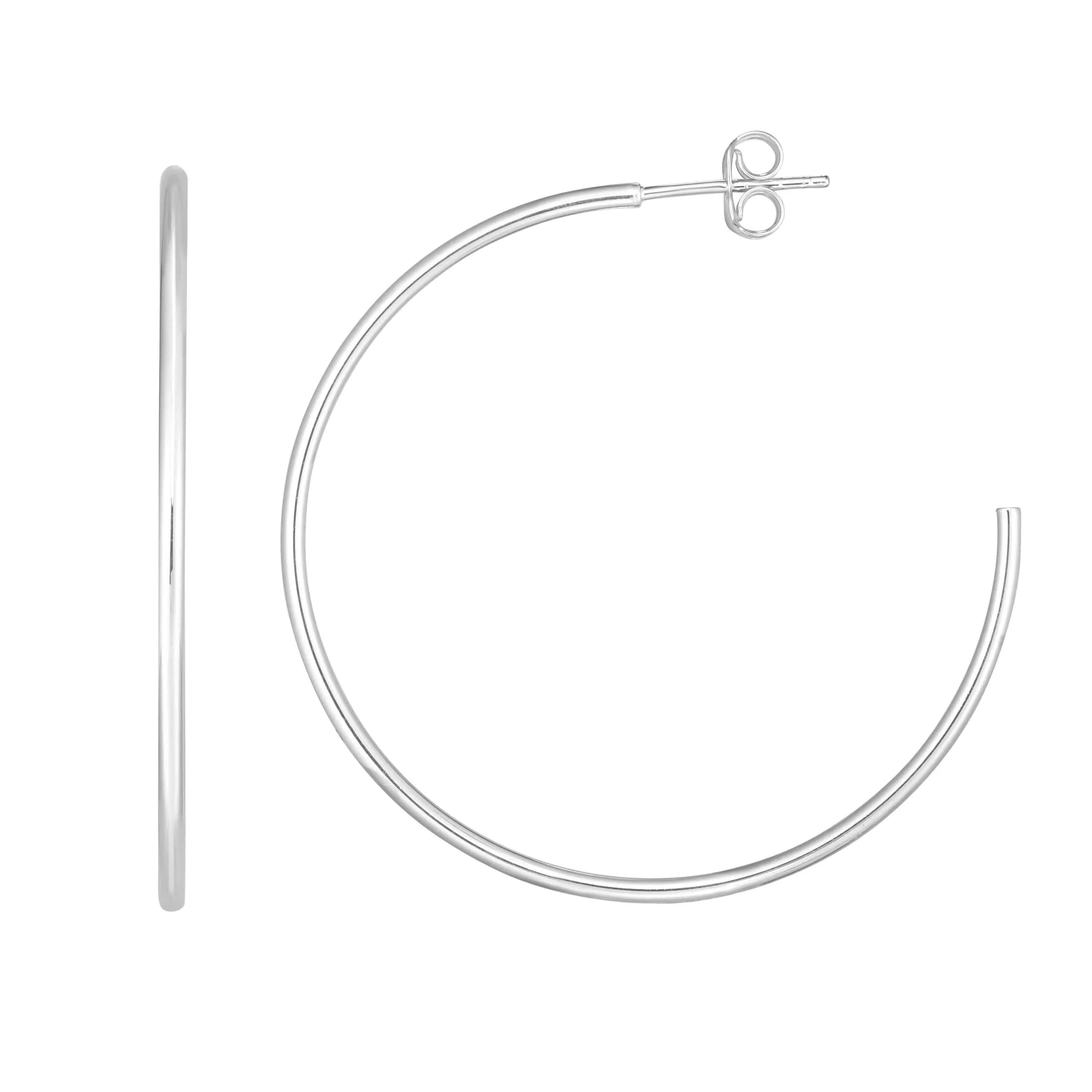 14K Gold 40mm High Polish Hoop Earrings