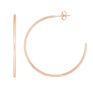 14K Gold 40mm High Polish Hoop Earrings