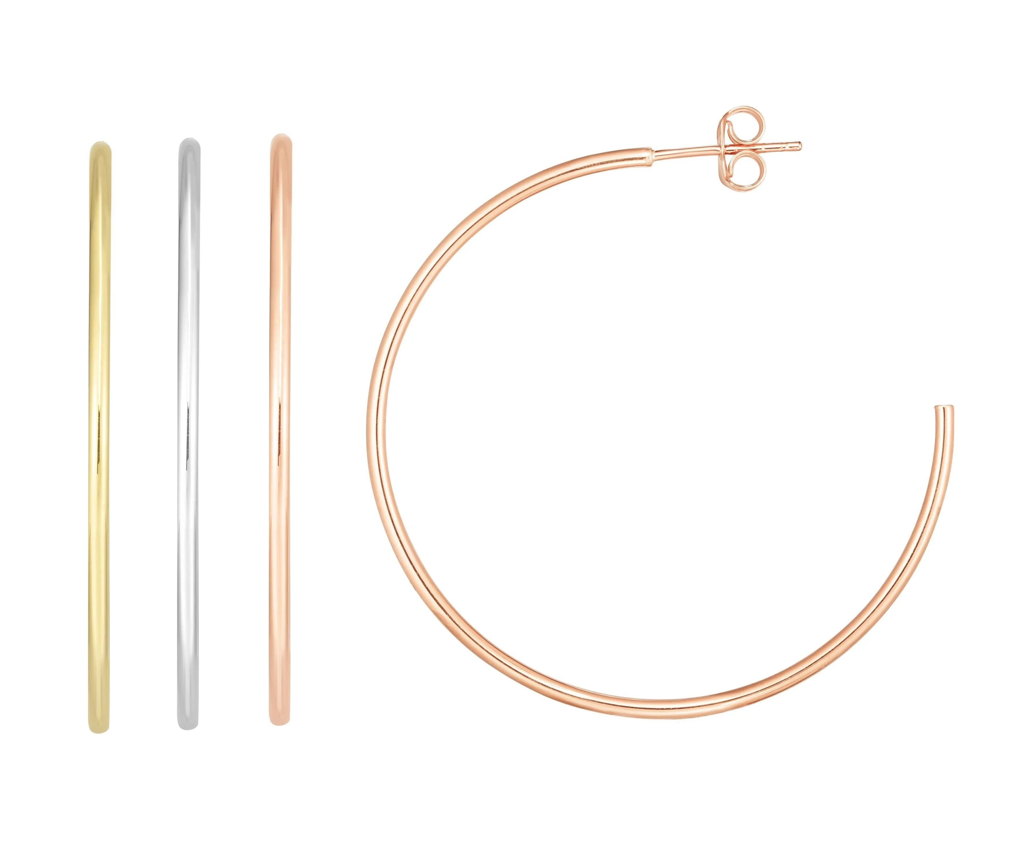 14K Gold 40mm High Polish Hoop Earrings