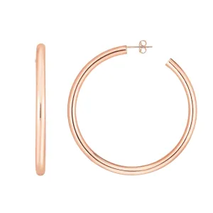 14K Gold 50mm Thick High Polish Hoop Earrings