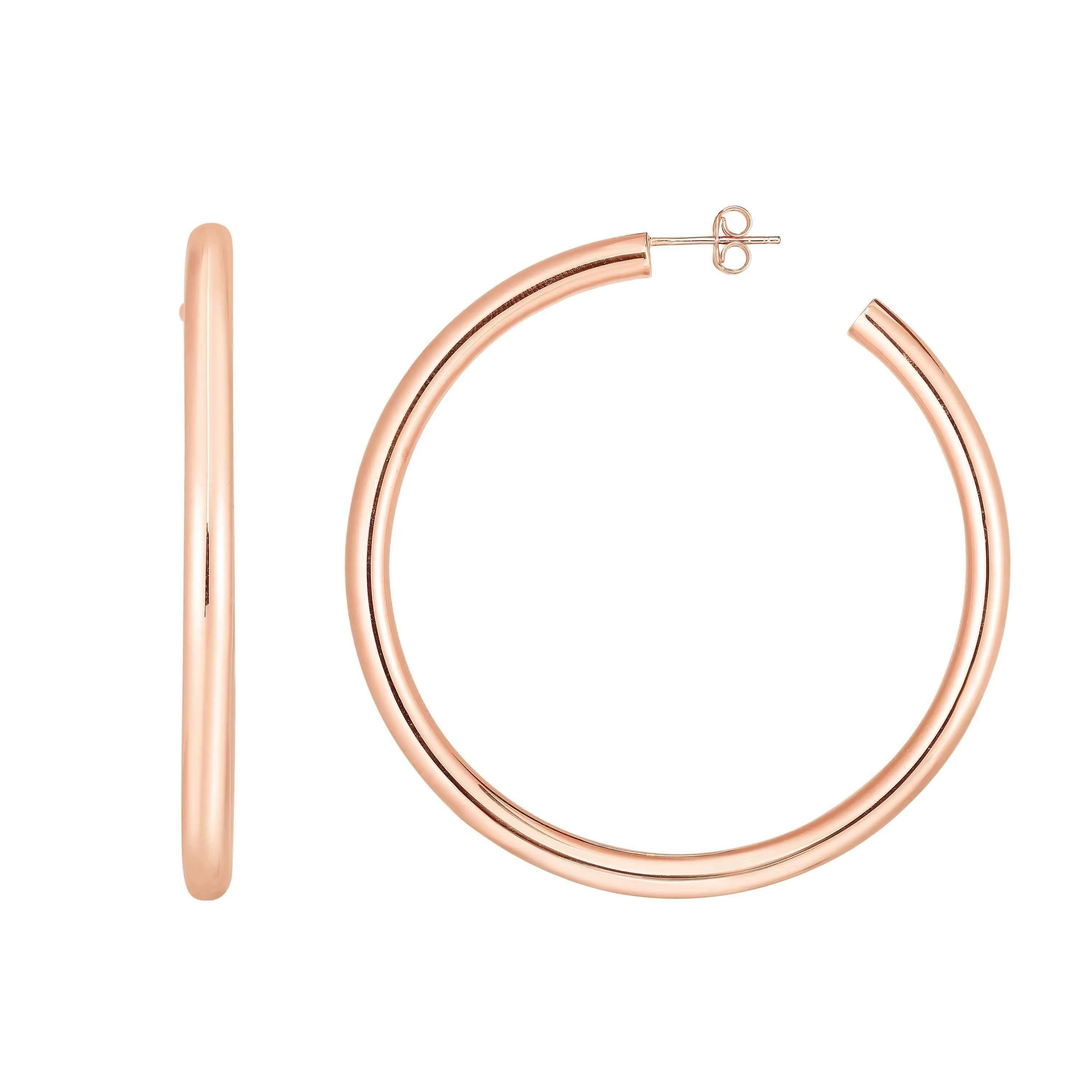 14K Gold 50mm Thick High Polish Hoop Earrings