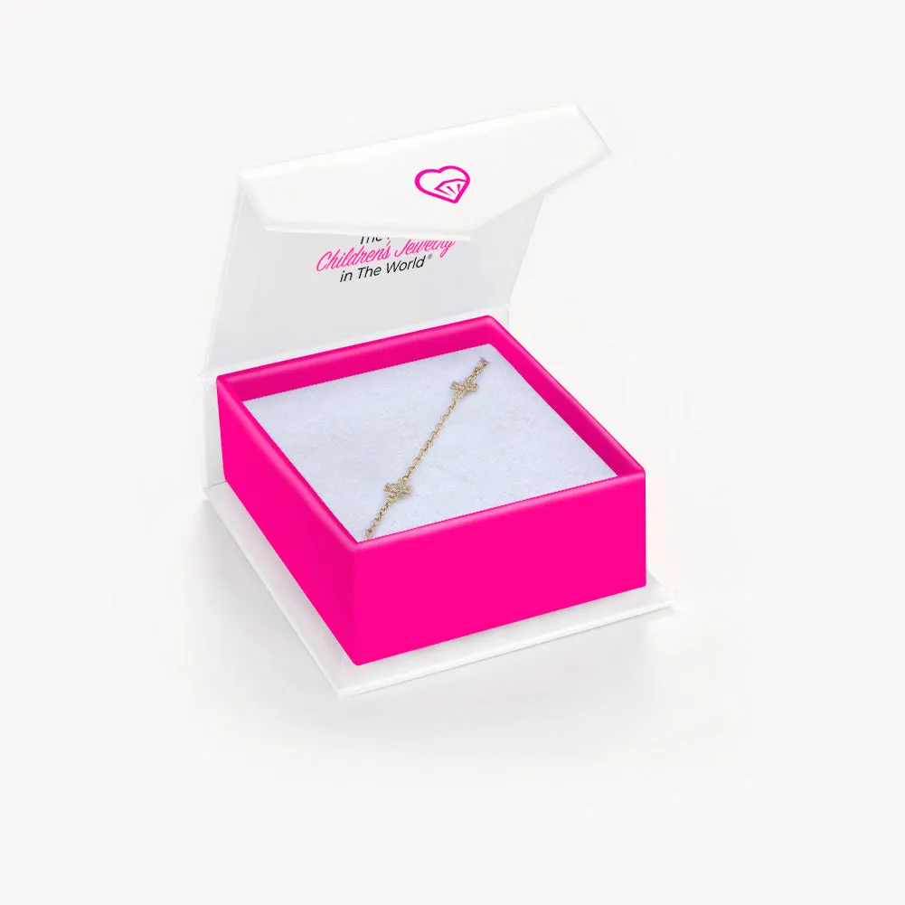 14k Gold 5"- 6" Tiny Cross Linked Baby / Toddler / Kids Bracelet