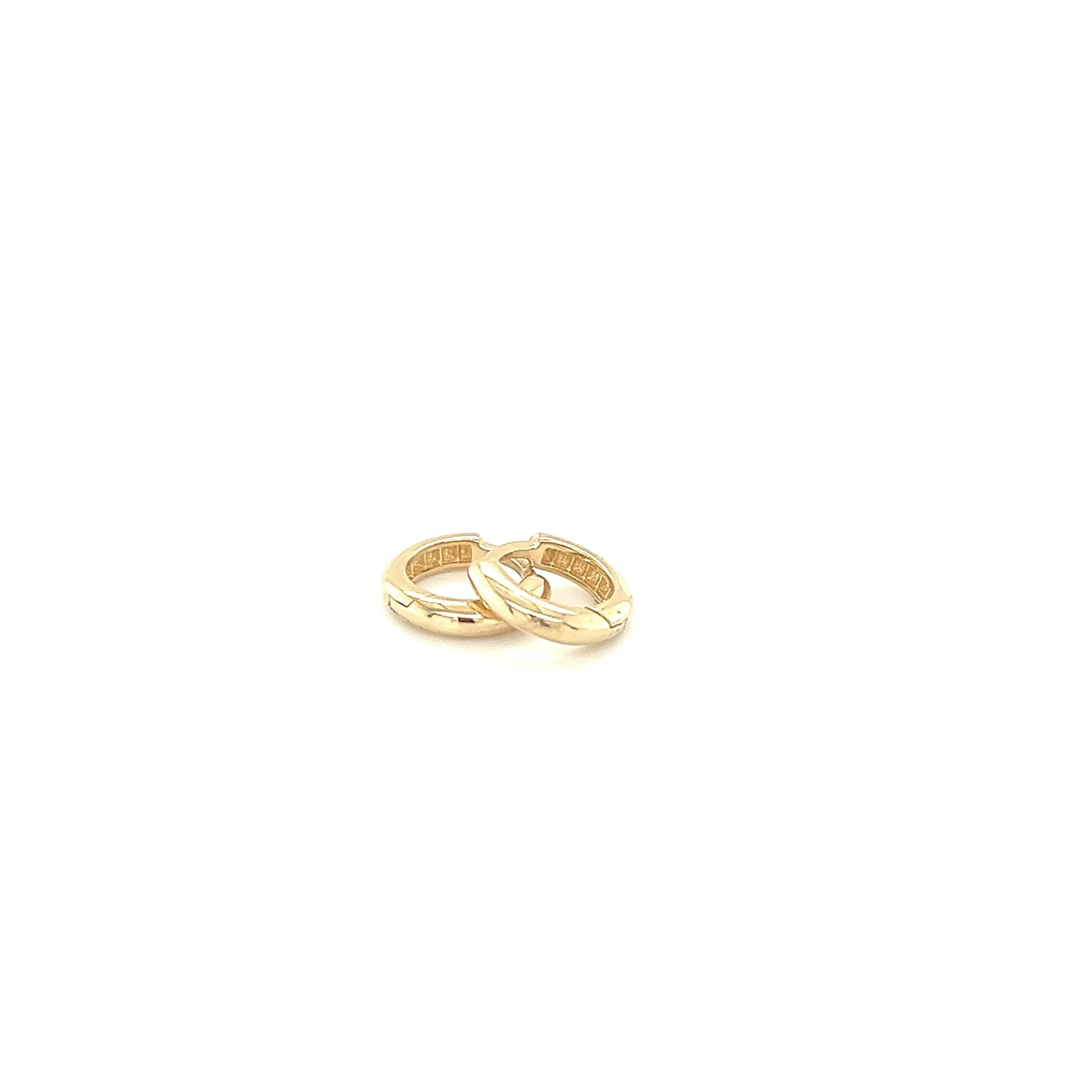 14K Gold Baby Huggie Earrings
