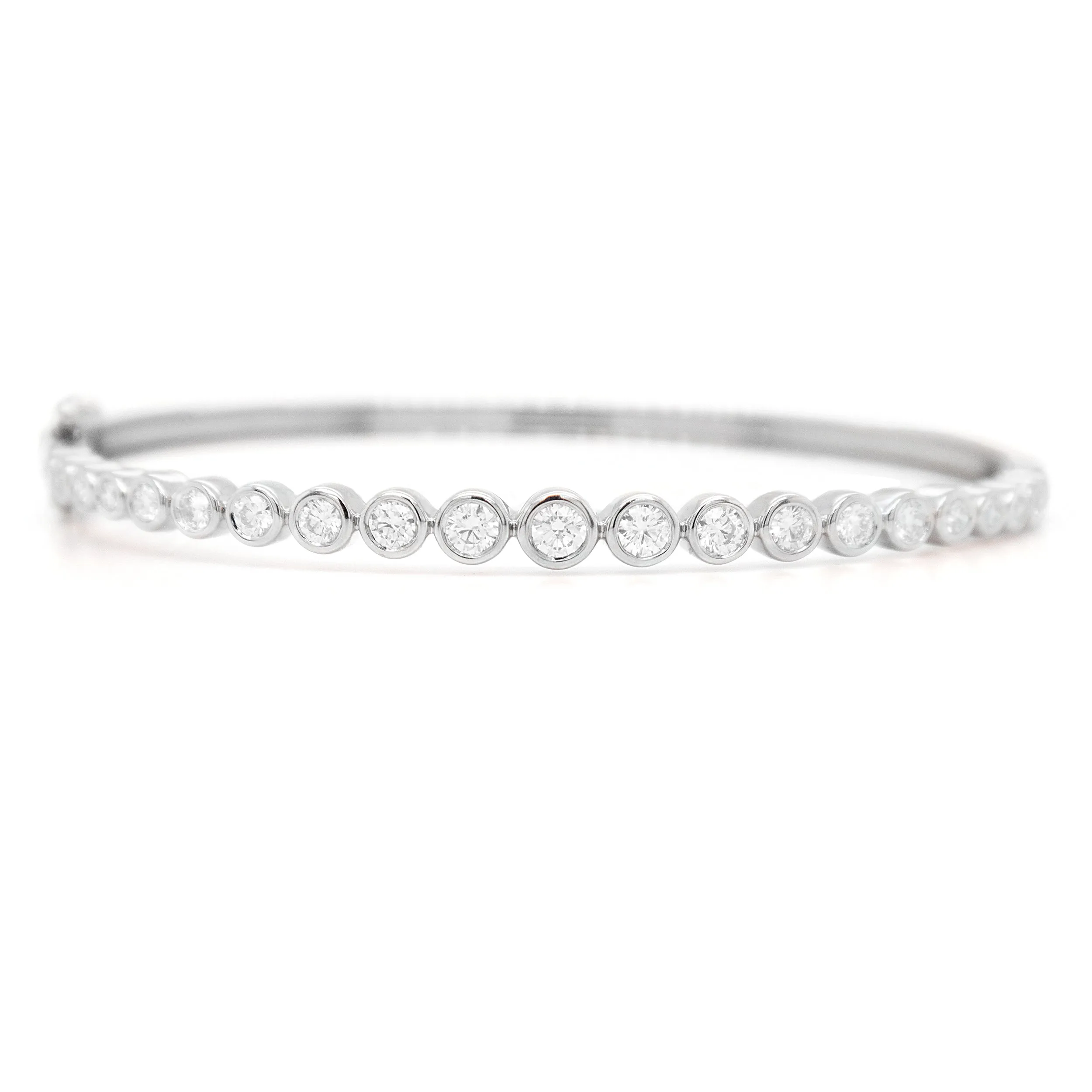 14k Gold Bezel Diamond Bangle