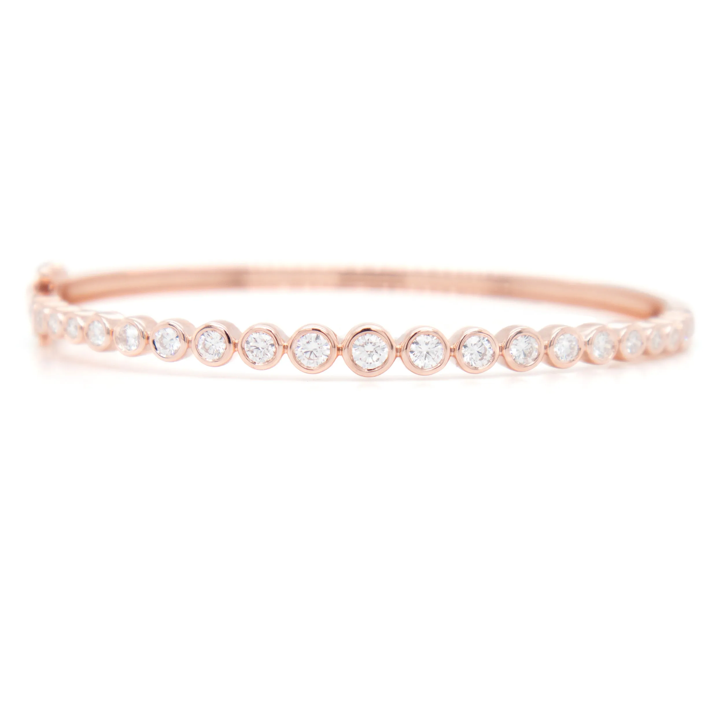 14k Gold Bezel Diamond Bangle