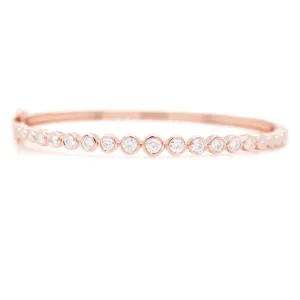 14k Gold Bezel Diamond Bangle