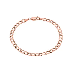 14K Gold Open Curb Link Chain Bracelet, Small Size Links