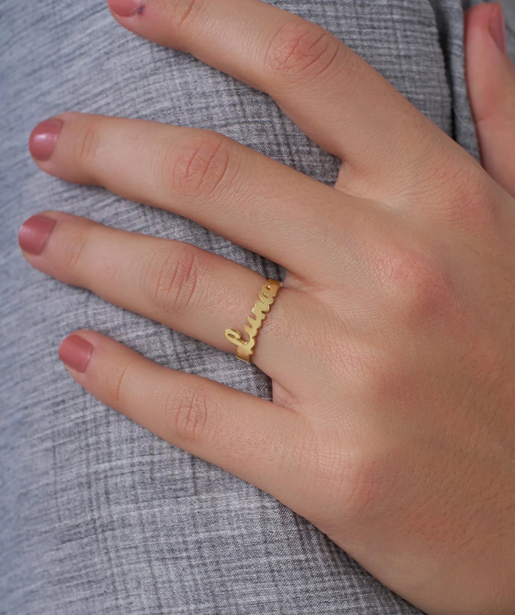 14K Gold Personalized Name Ring