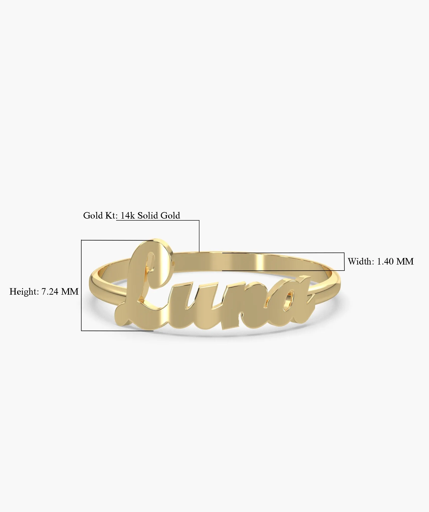 14K Gold Personalized Name Ring