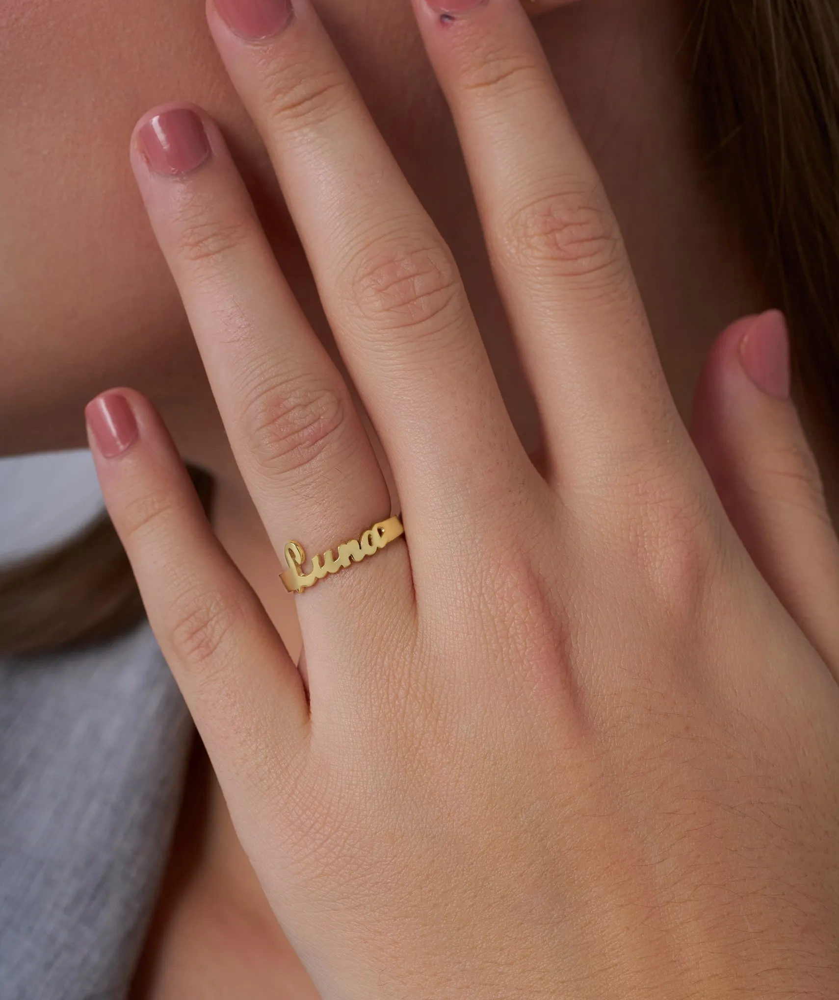 14K Gold Personalized Name Ring