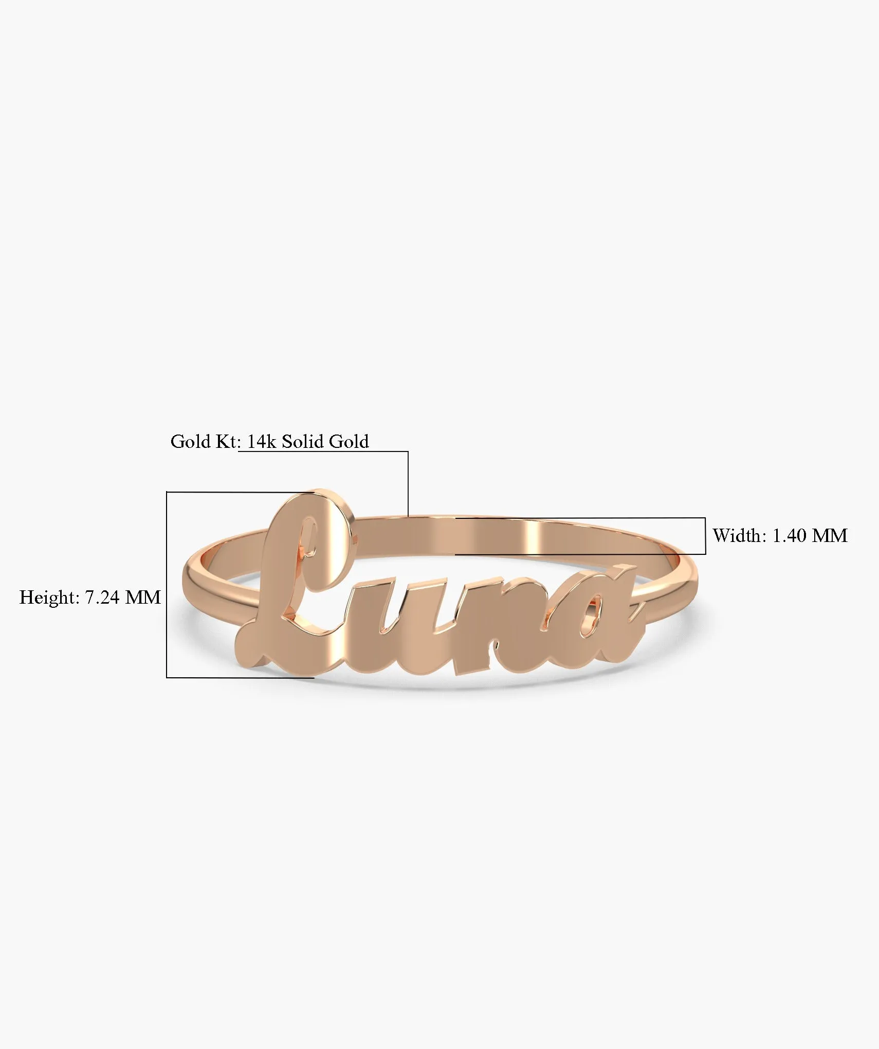 14K Gold Personalized Name Ring