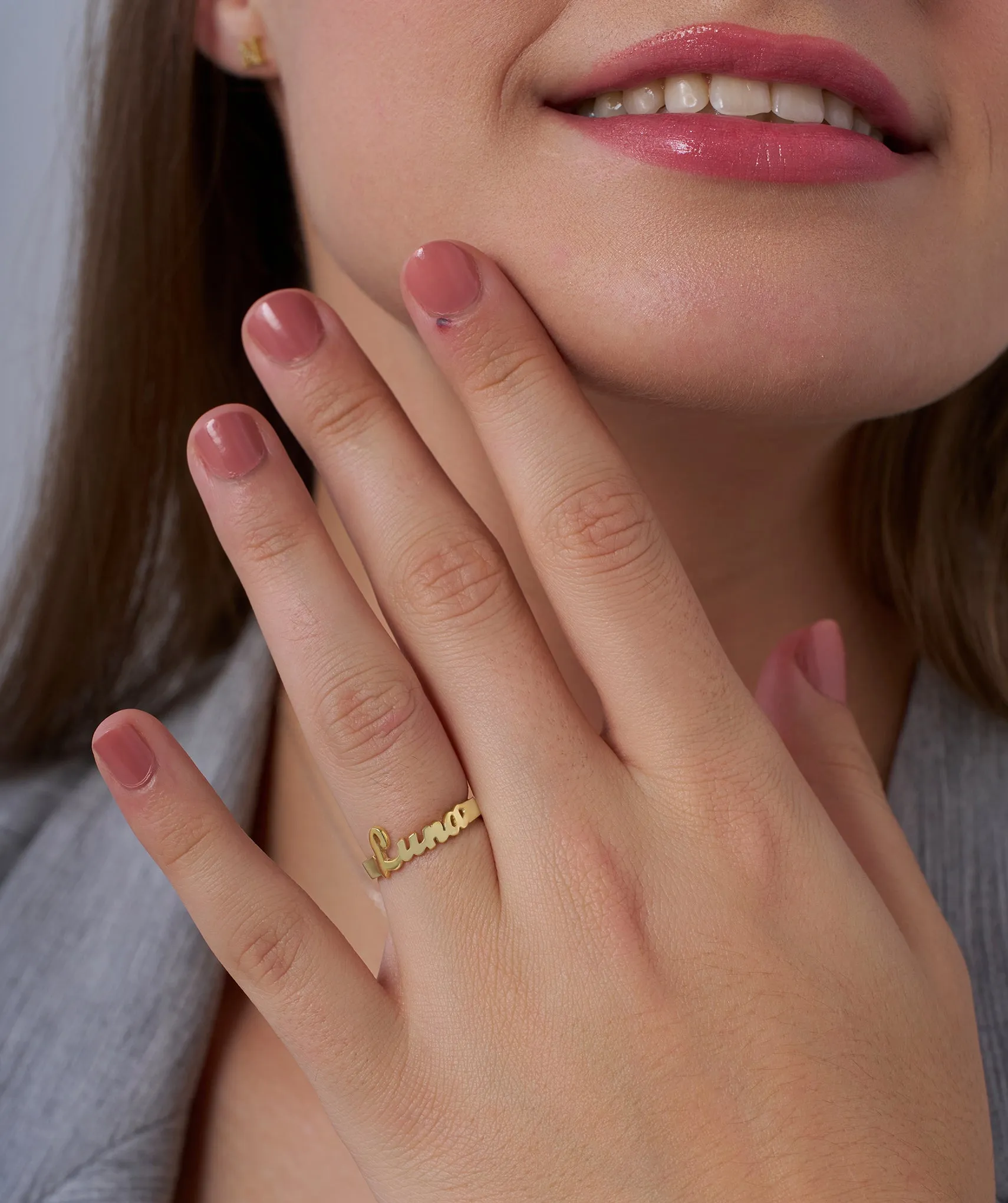 14K Gold Personalized Name Ring