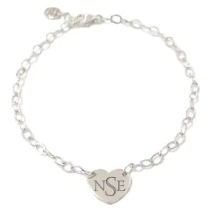 14K Gold XL Sweetheart Monogram Engraved Triple Initial ID Bracelet