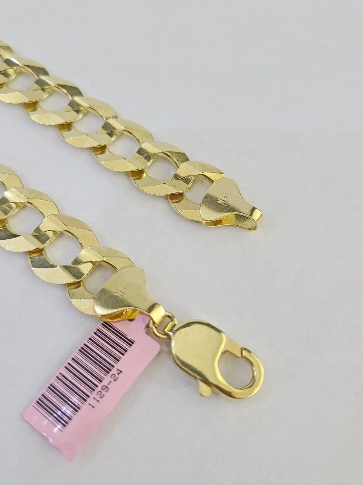 14K Real Cuban Curb Bracelet Solid Yellow Gold 13mm 8" inch Genuine