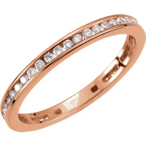 14k Rose Gold 3/8 CTW Diamond Stackable Ring, Size 7