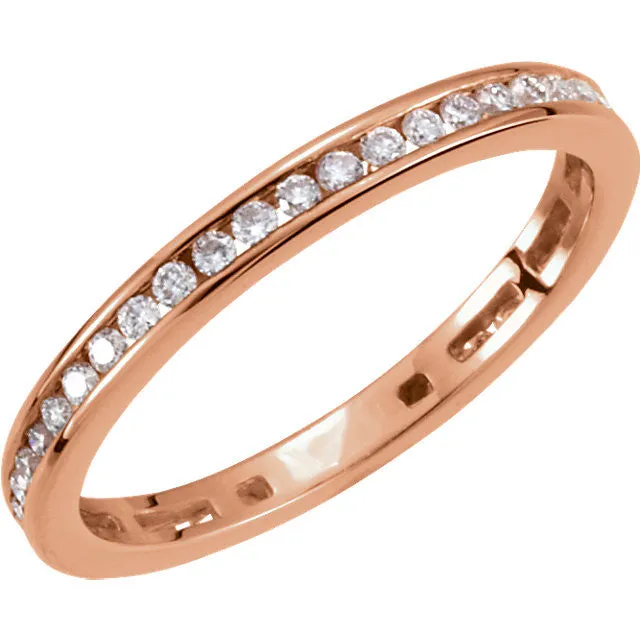 14k Rose Gold 3/8 CTW Diamond Stackable Ring, Size 7