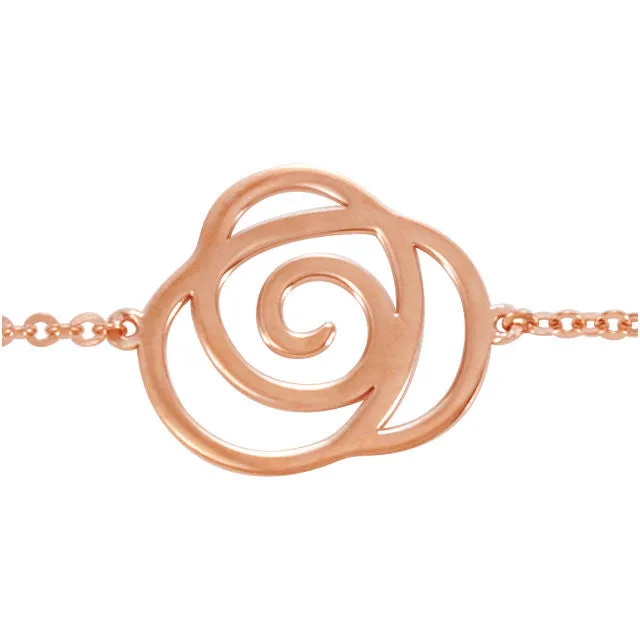 14k Rose Gold Floral-Inspired Bracelet