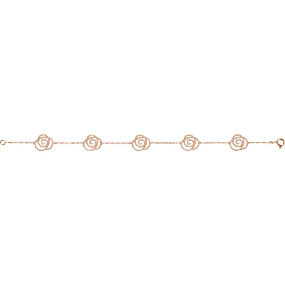 14k Rose Gold Floral-Inspired Bracelet