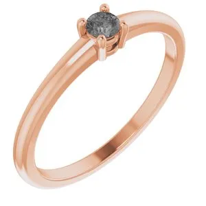 14K Rose Natural Gray Spinel Ring