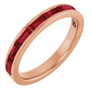 14K Rose Natural Ruby Stackable Ring
