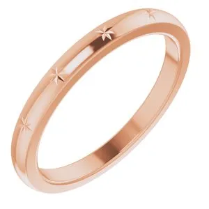 14K Rose Stackable Starburst Ring Size 15