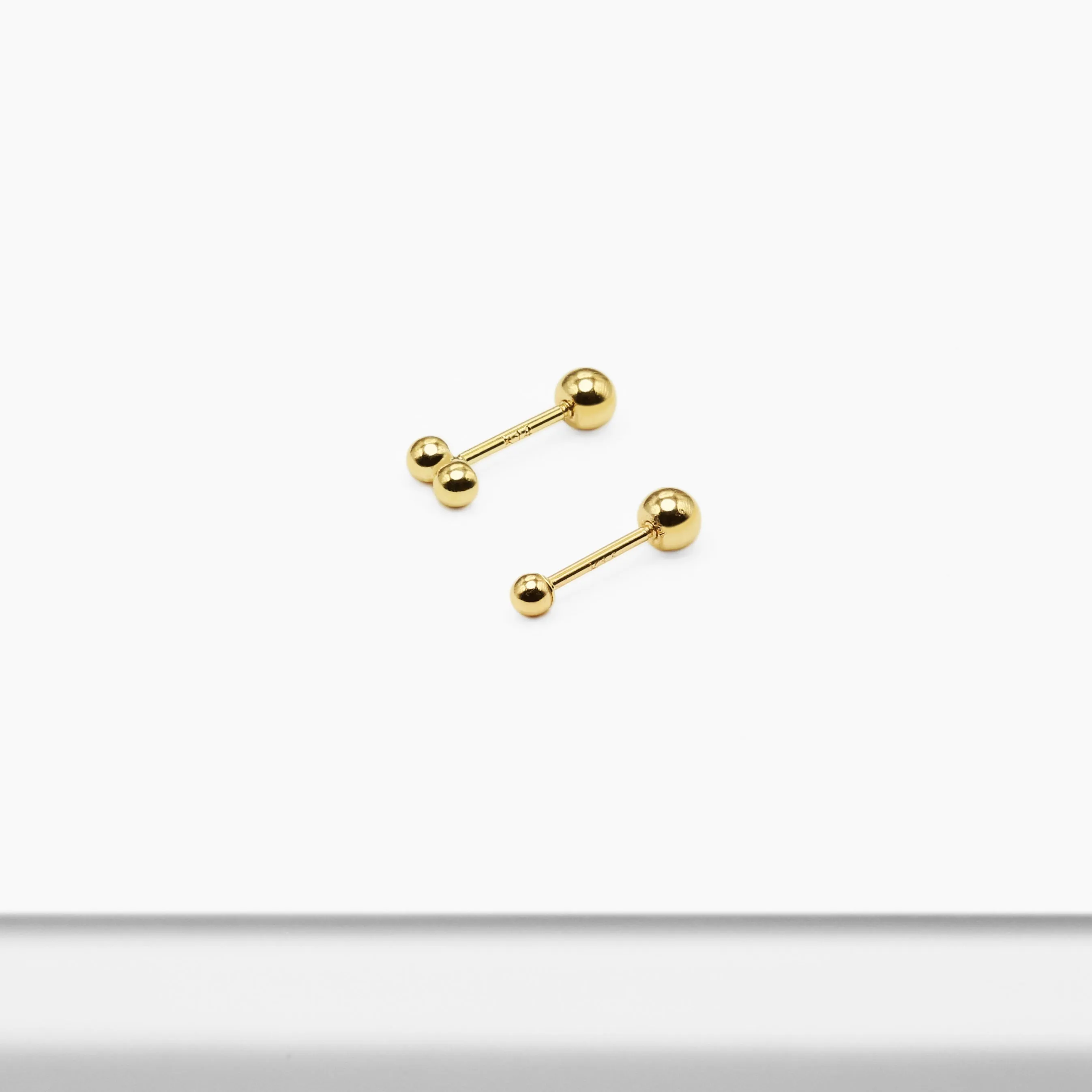 14k Solid Gold 2mm Ball Stud Earring