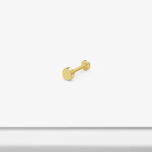14k Solid Gold Bold Circle Internally Threaded Labret Stud Earring