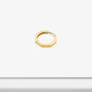 14k Solid Gold Octagon Hoop Earring