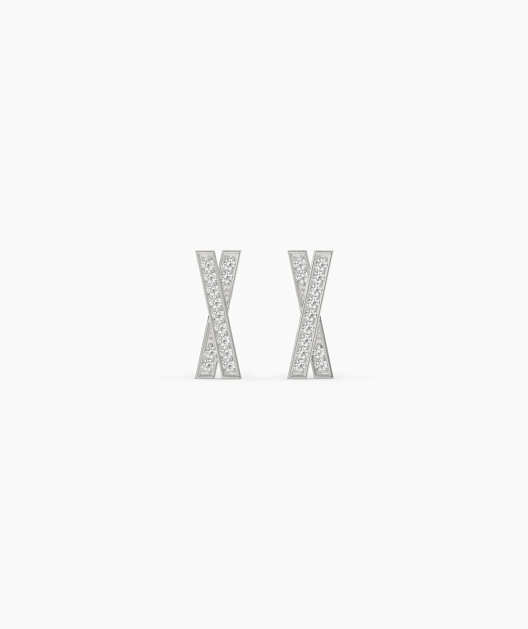 14K Solid Gold X-Shape Earrings