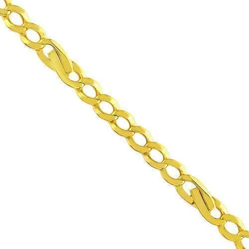 14K Solid Yellow Gold Figaro Link Anklet