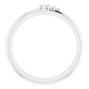 14K White .05 CTW Natural Diamond Graduated Stackable Ring