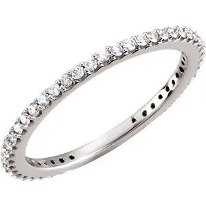 14K White 1/3 CTW Diamond Stackable Ring Size 8
