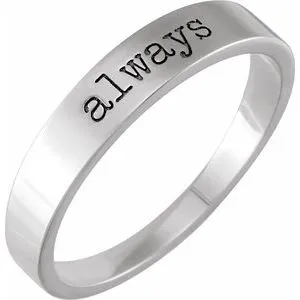 14K White Always Stackable Ring