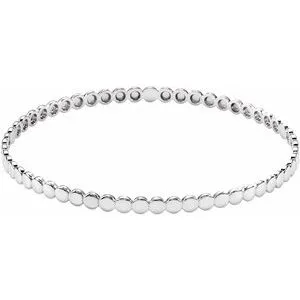 14K White Bangle 7 3/4" Bracelet
