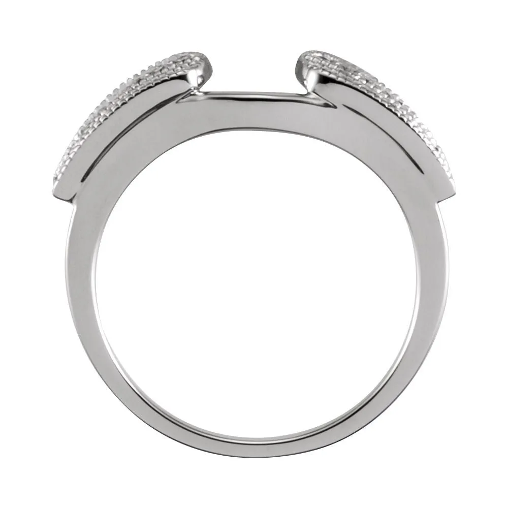14k White Gold 1/3 CTW Diamond Enhancer, Size 7