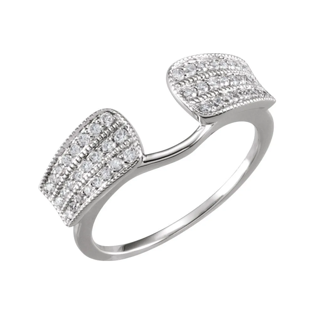 14k White Gold 1/3 CTW Diamond Enhancer, Size 7