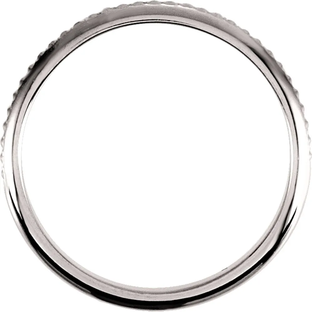 14k White Gold 2mm Design Band Size 6