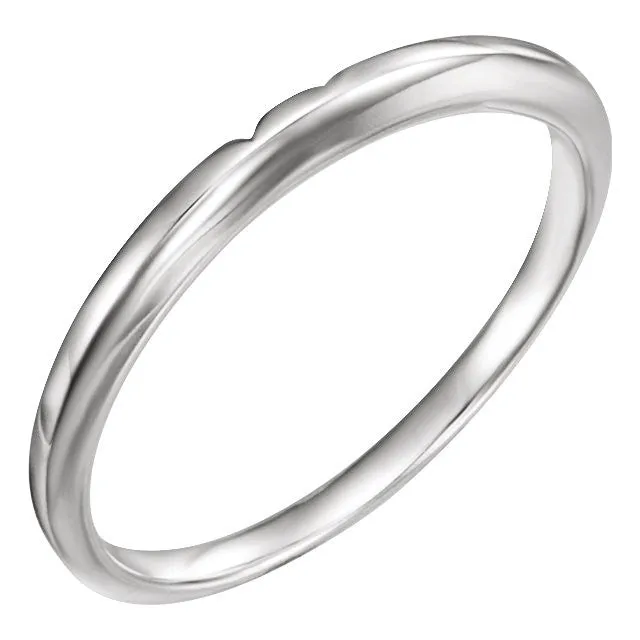 14k White Gold #3 Band, Size 6