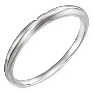 14k White Gold #3 Band, Size 6