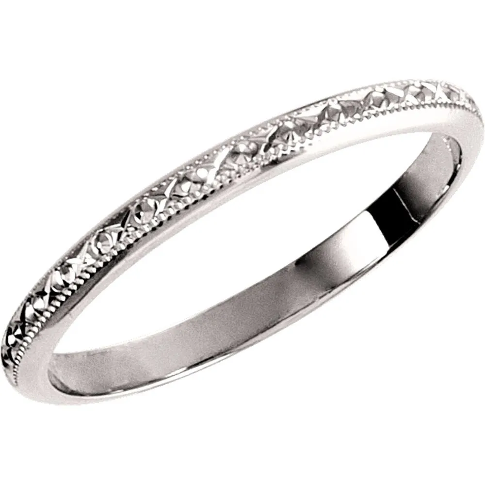 14k White Gold Band Size 6