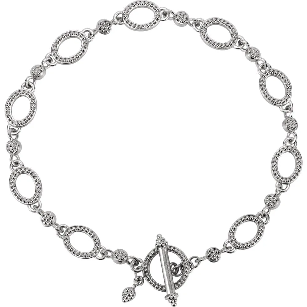 14k White Gold Metal Fashion 7.5" Bracelet