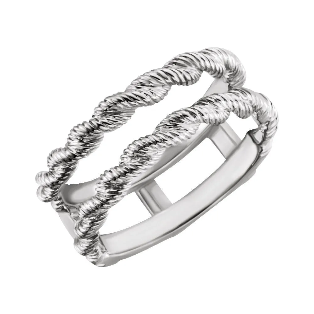 14k White Gold Ring Guard, Size 6