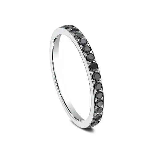 14K White Gold Stackable Black Diamond Ladies Band 522722HF14KW